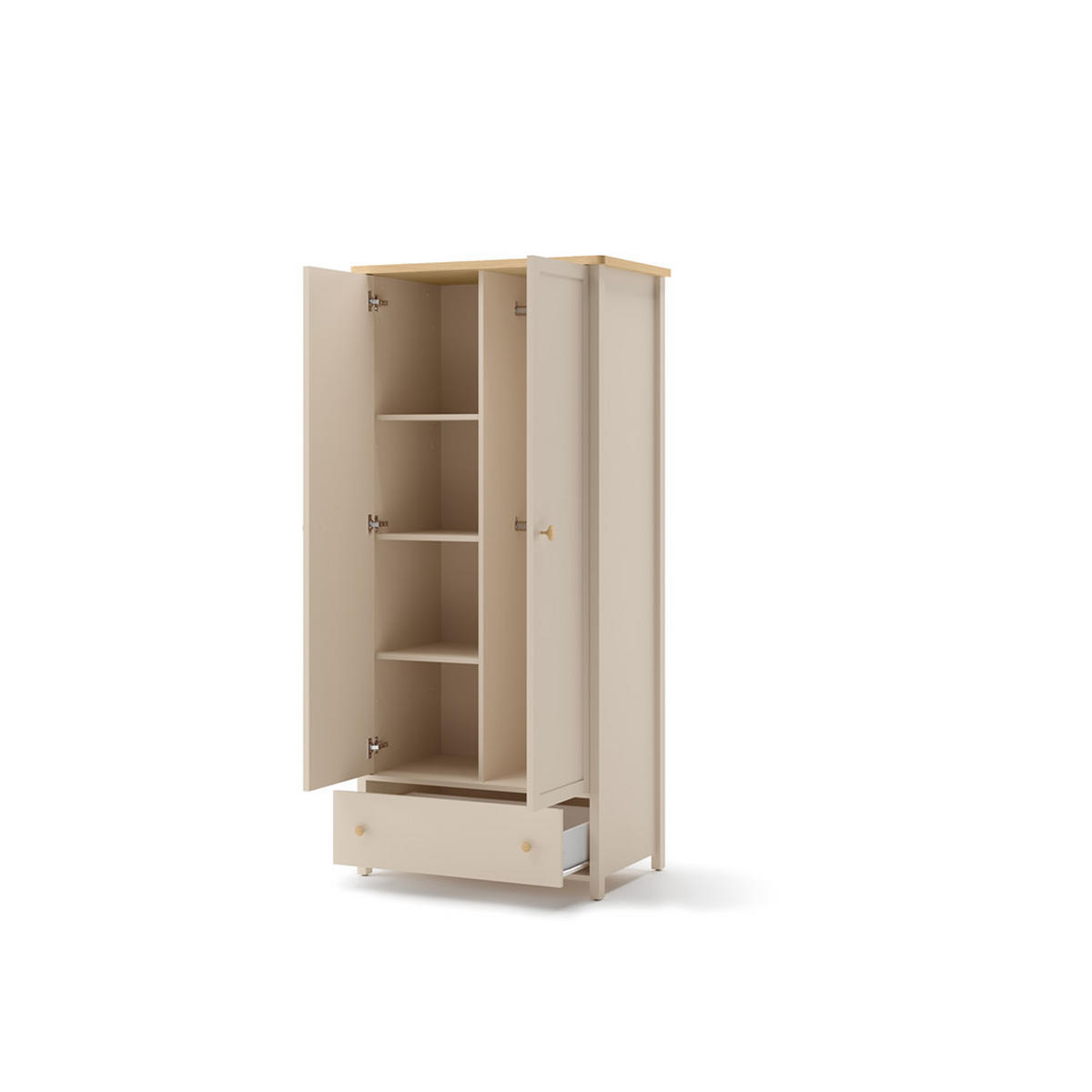 KINDERKLEIDERSCHRANK STORY 12 - Eichefarben/Beige, Holzwerkstoff (85/196/52cm) - Meblini
