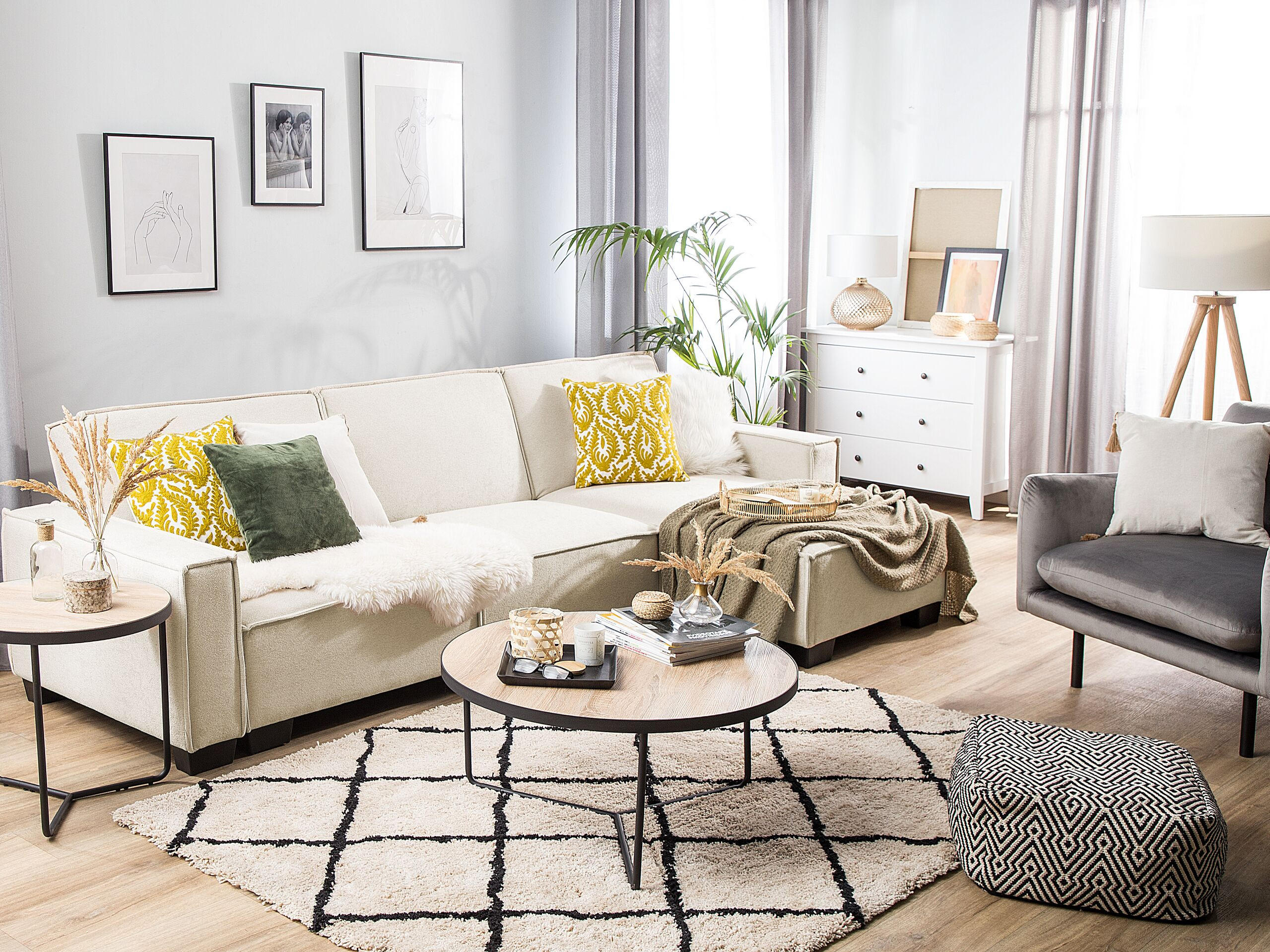ECKSOFA Polsterbezug Beige rechtsseitig Romedal - Beige, Textil (290/173cm) - Beliani