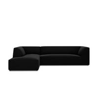 ECKSOFA links Ruby aus Samt schwarz 4 Sitzplätze - Schwarz, Textil (180/273cm) - Micadoni