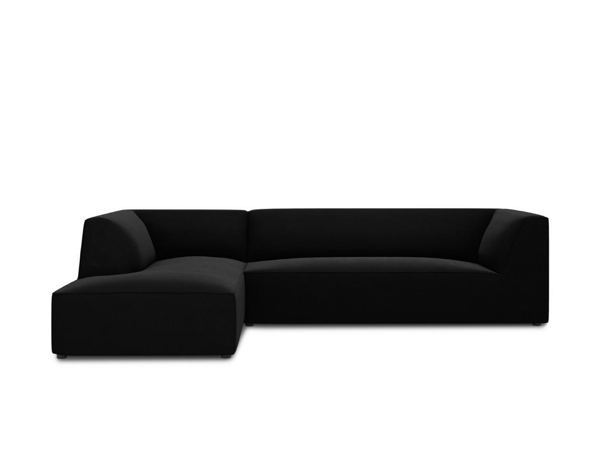 ECKSOFA links Ruby aus Samt schwarz 4 Sitzplätze - Schwarz, Textil (180/273cm) - Micadoni