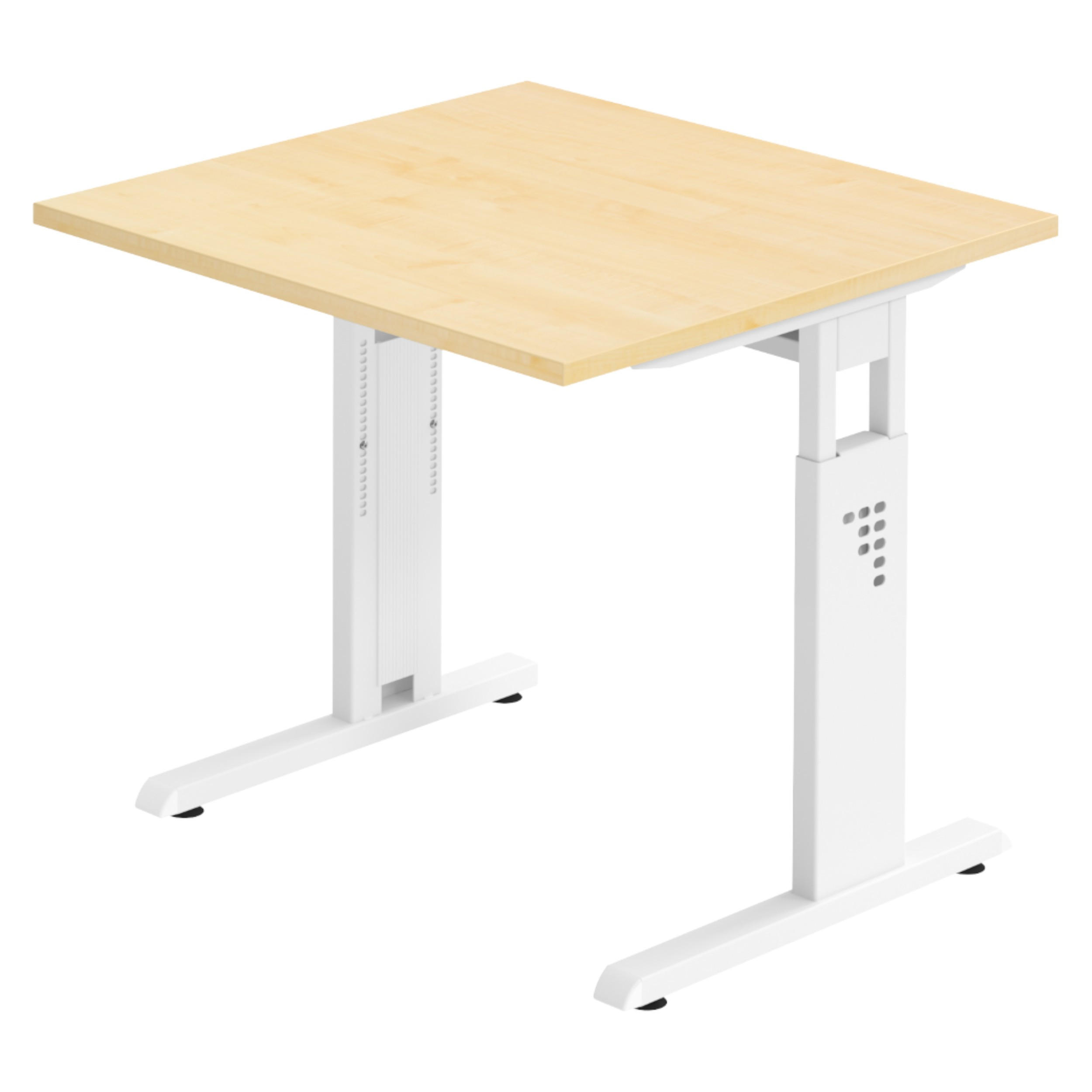 bümö Schreibtisch Ahorn, Weiß 80x74x80 cm