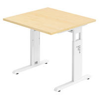 SCHREIBTISCH Serie-O 80/80/74 cm in Ahornfarben/Weiß - Ahornfarben/Weiß, Holzwerkstoff (80/80/74cm) - bümö