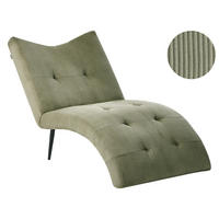 ČALOUNĚNÉ LEHÁTKO CHAISE LONGUE Manšestr Zelené Quilly - černá/zelená barva, textil (83/97/153cm) - Beliani