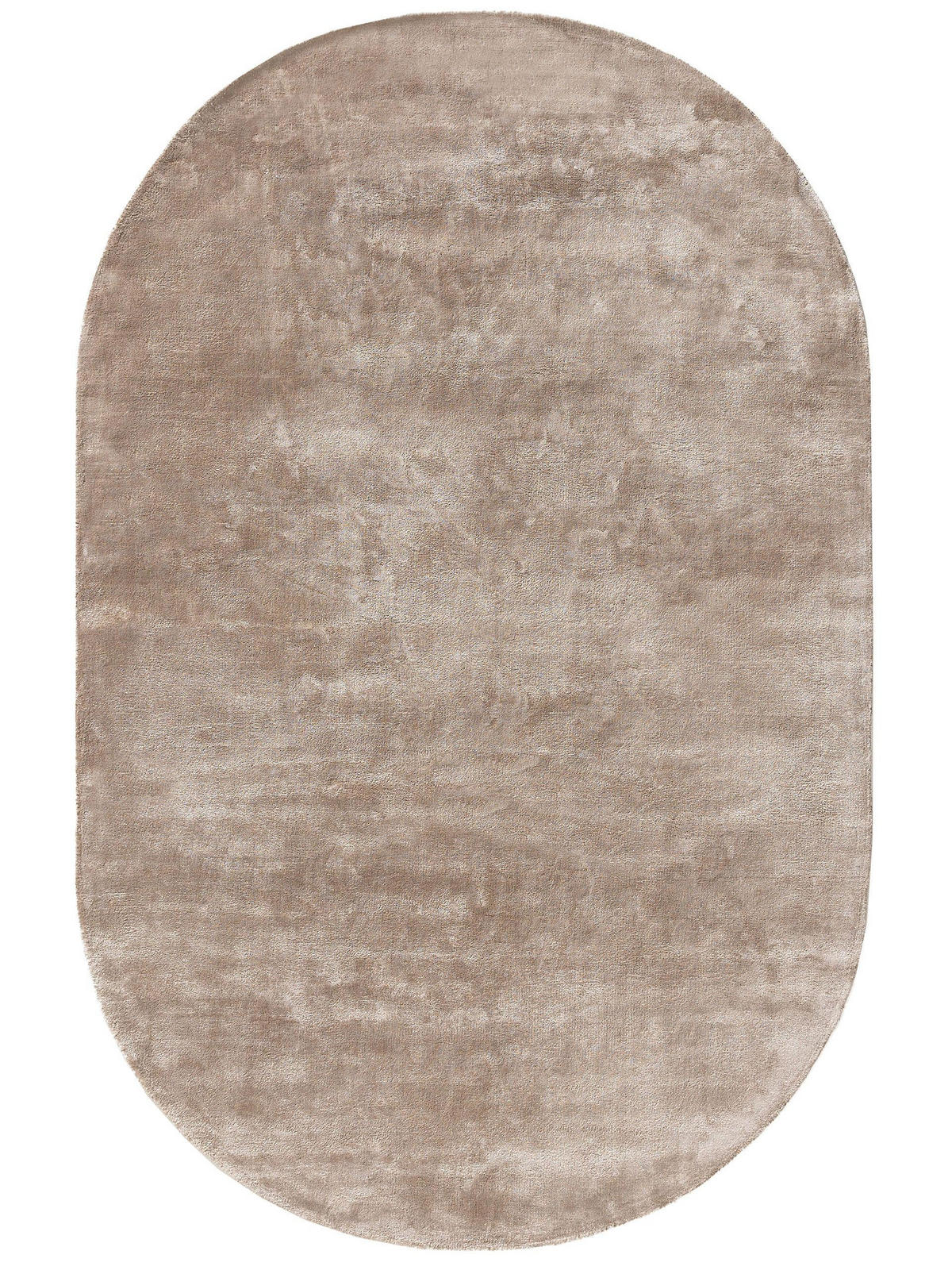 VISKOSETEPPICH OVAL Nela Taupe 150x230 cm - Taupe, Textil (150/230cm) - benuta Pure