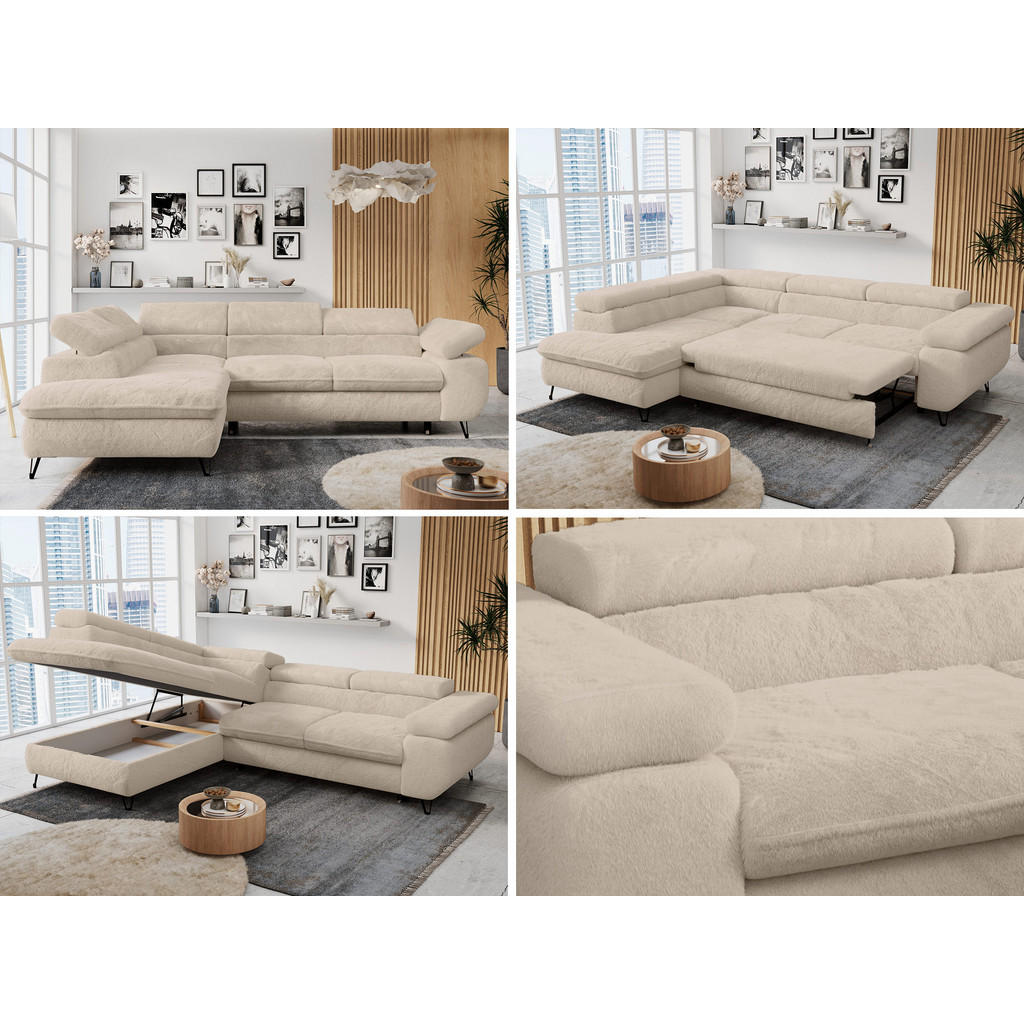 Thumbnail - MKS Ecksofa, Ecru, Textil, 3-Sitzer, L-Form, 273x208 cm, Oeko-Tex®, Wohnzimmer, Sofas & Couches, Wohnlandschaften, Eckso...