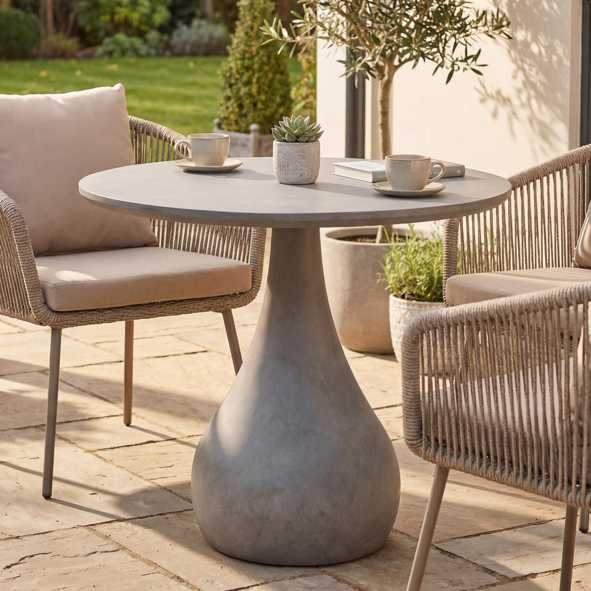 ESSTISCH CORDOBA Mittel aus Beton 91.4x91.4x75 - Grau, Naturmaterialien (91.4/91.4/75cm) - Elementi