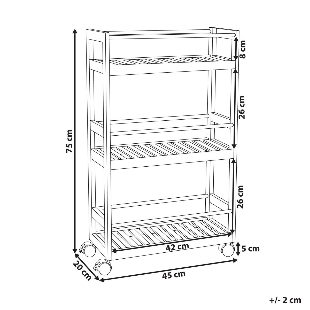 RAFT bambus maro deschis cu rotile Quintay - maro, lemn (45/75/20cm) - Beliani