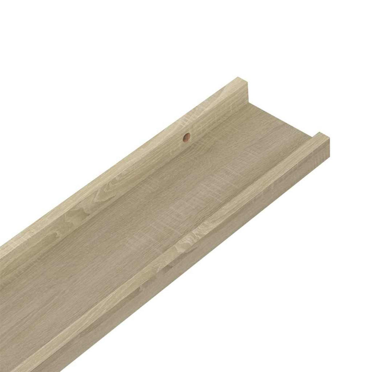 WANDREGALSET 2-teilig 80/9/3 cm aus MDF Sonoma-Eiche Max. Belastbarkeit 5 KG - Sonoma Eiche, Holzwerkstoff (80/3/9cm) - vidaXL