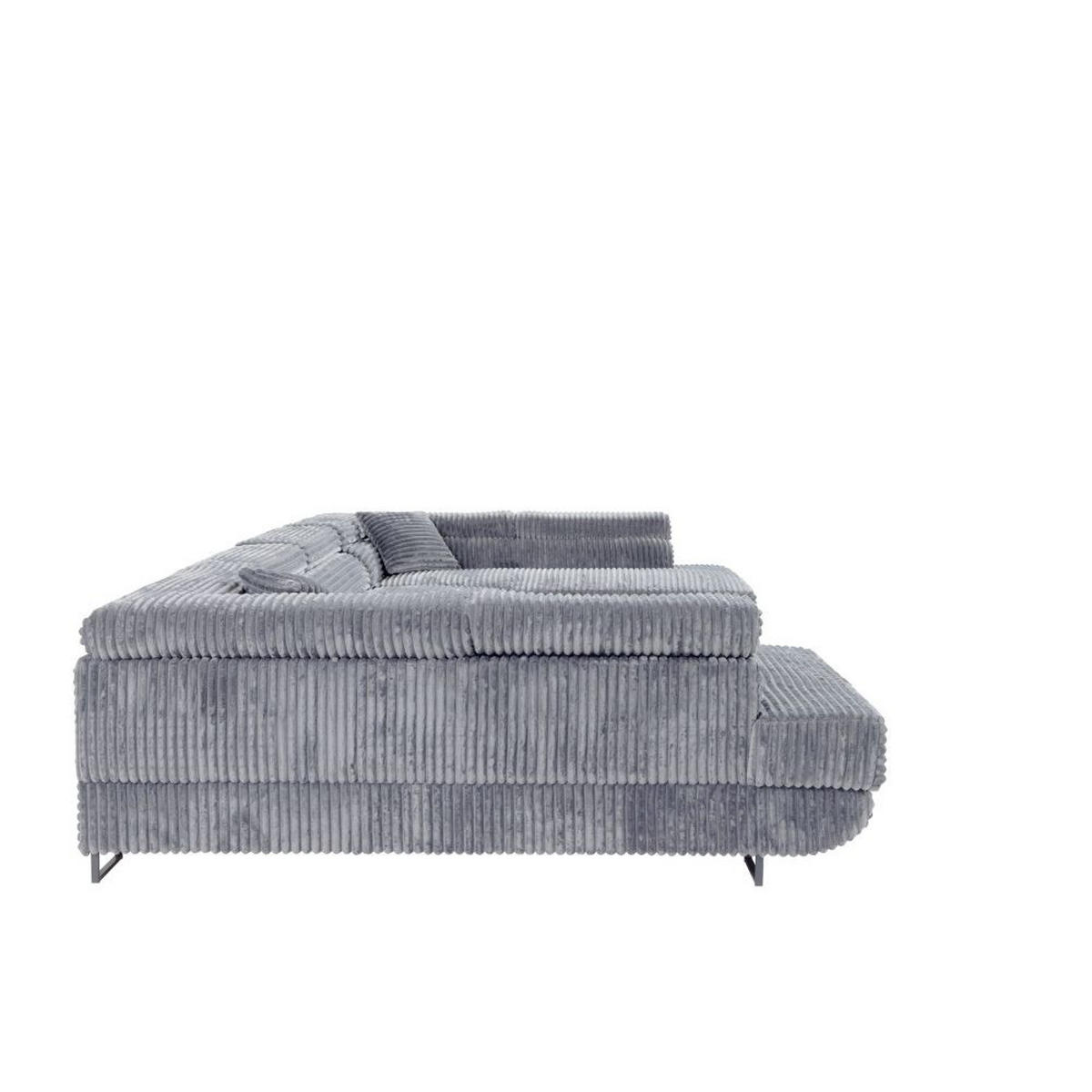 WOHNLANDSCHAFT Luis U mit Schlaffunktion und Bettkasten, 340 cm, Grau - Grau, Textil/Metall (340/88/205cm) - AN-Moebel 4u