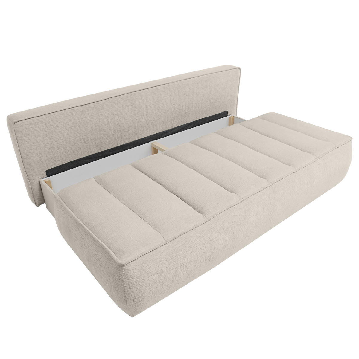 SCHLAFOSOFA Doris mit Schlaffunktion und Bettkasten, DL-System, Beige - Greige, Textil (210/88/100cm) - Beautysofa