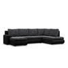 U-SOFA MIT SCHLAFFUNKTION FORESTA, Schwarz + Schwarz - Schwarz, Textil (300/89/200cm)