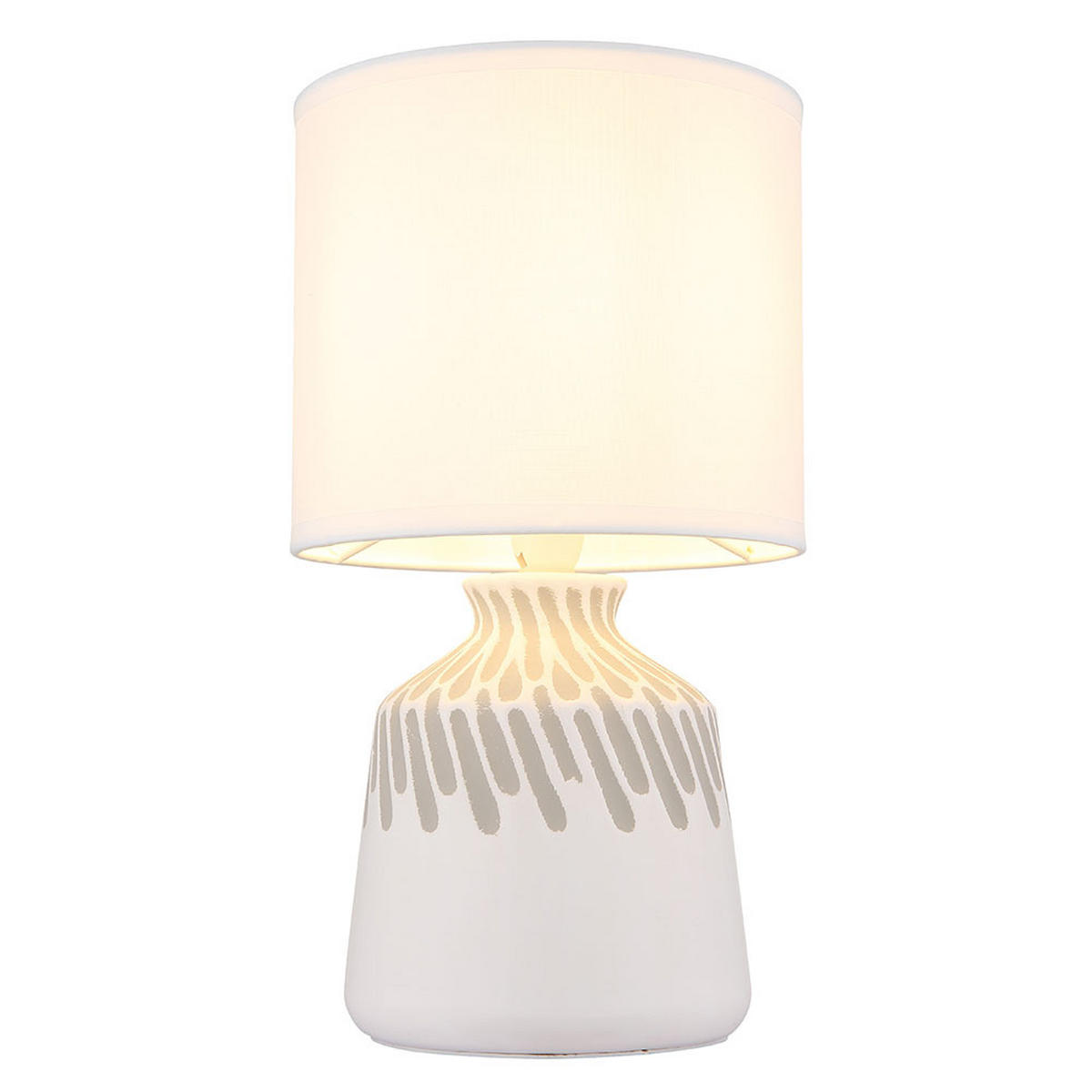 TISCHLEUCHTE Keramik Weiß - Weiß, Textil (17.5/17.5/31.5cm) - Globo Lighting