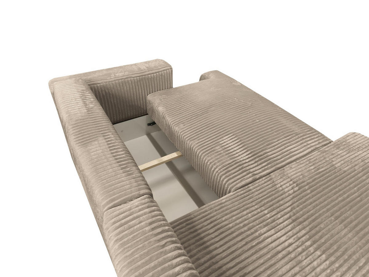ECKSOFA Luna L links Beige aus Cord - Beige, Textil (271/195cm) - KS Home Concept