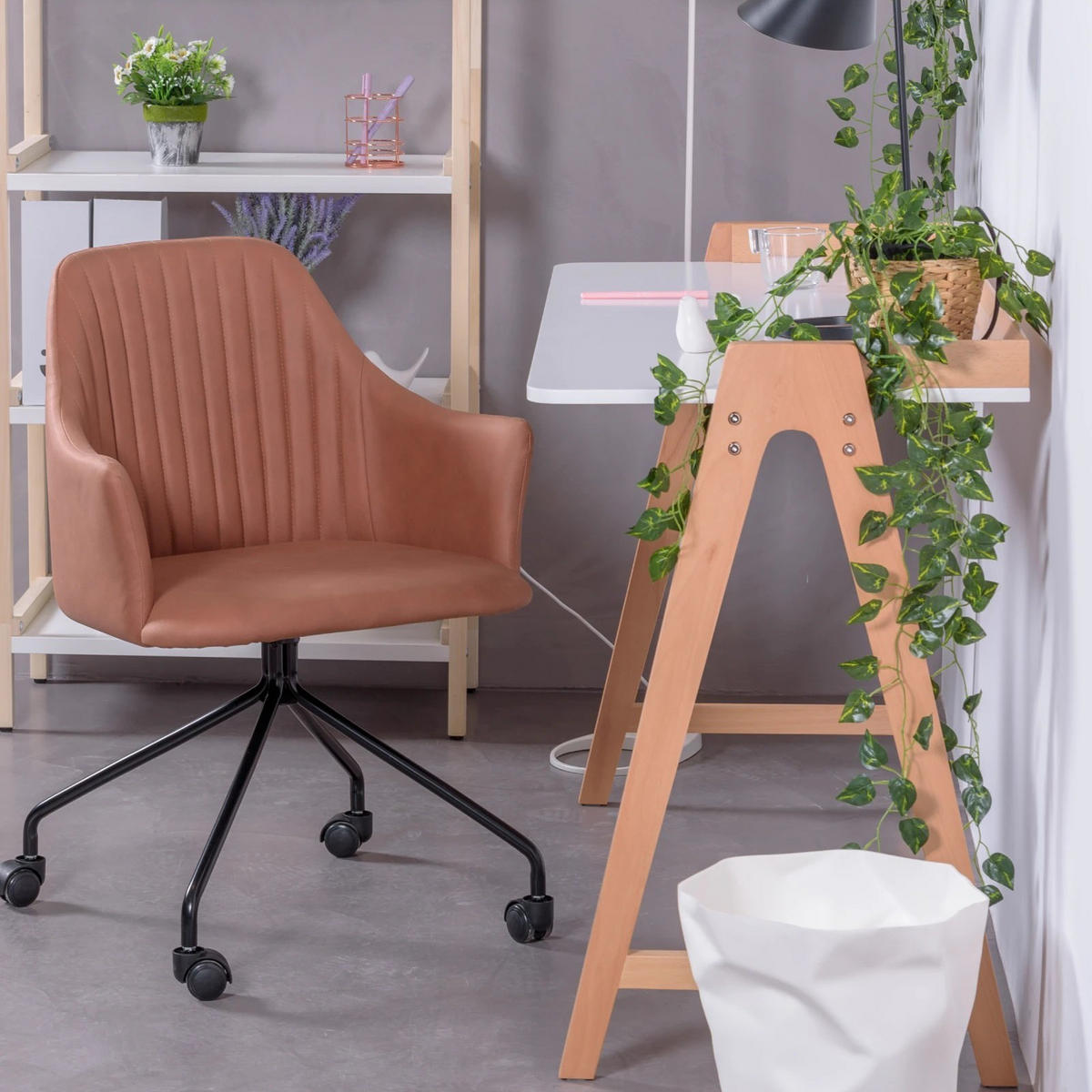 SCHREIBTISCH Rechteckig Weiß 53/123/80 cm - Weiß, Holz (53/123/80cm) - Nest Dream