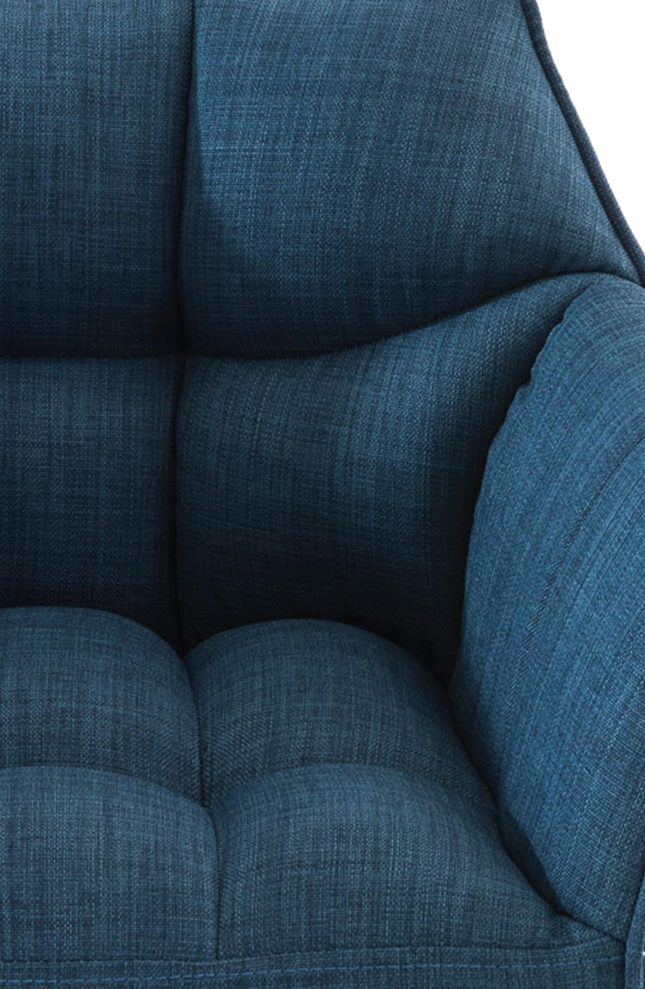 BARHOCKER Stoff Blau - Blau/Schwarz, Textil/Metall (64/110/48cm) - CLP