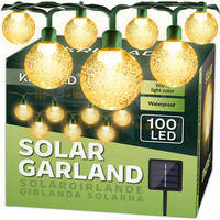 SOLAR-LICHTERKETTE Outdoor LED Gartenbeleuchtung 14m - Schwarz, Kunststoff (14000/10/10cm) - KRUMAD
