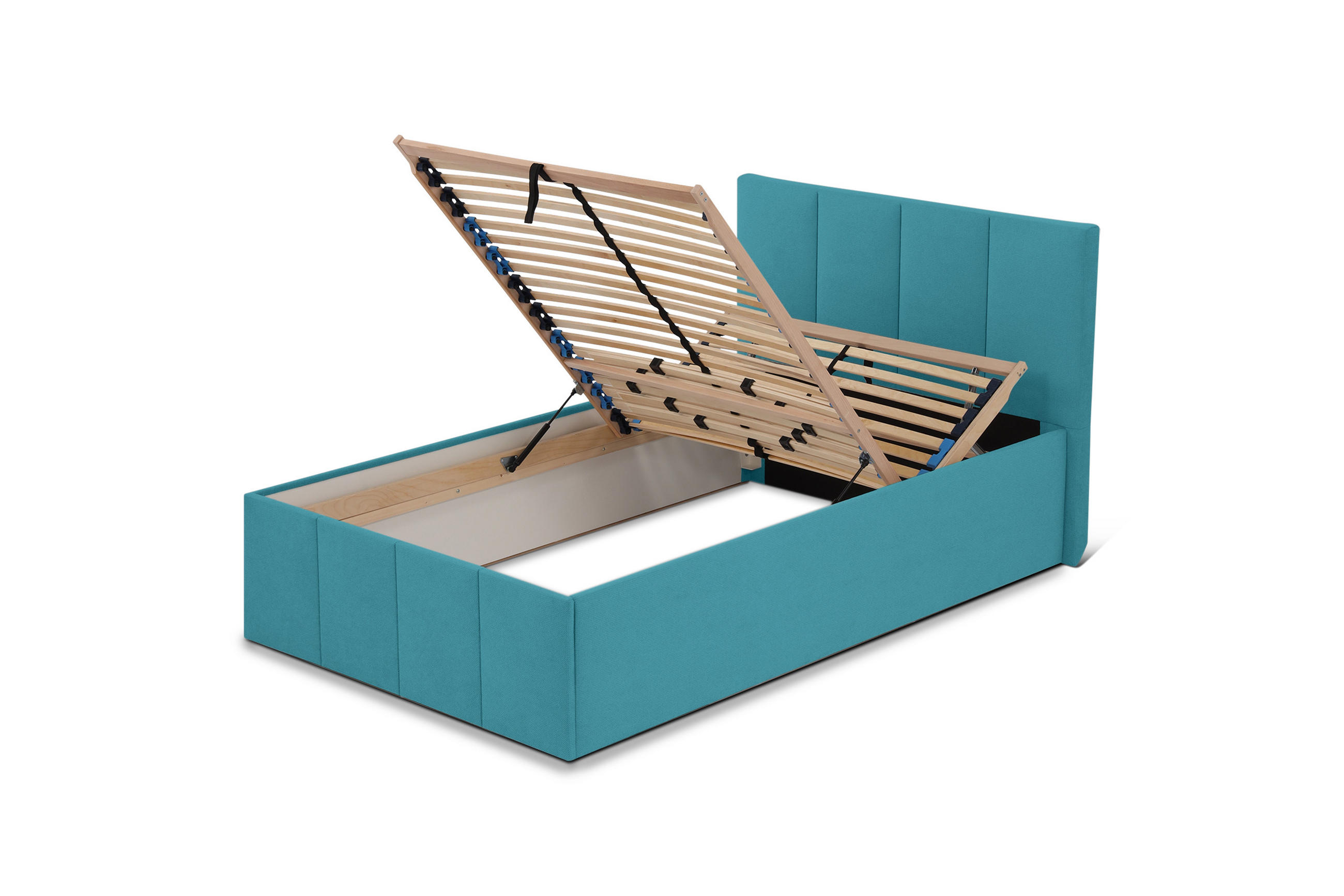 POLSTERBETT Dalas Blau 120 x 200 x 40 cm Bettkasten Mit hochwertiger Matratze H2 (bis 100 kg) und Lattenrost - Blau, Holz (120/200cm) - Halmon Schlafkomfort Betten 