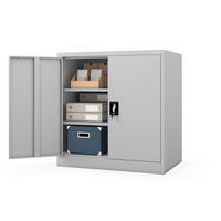 METALLSCHRANK mit Schloss für Büro und Werkstatt BEATA D600 - Grau, Metall (93/90/60cm) - Jan Nowak