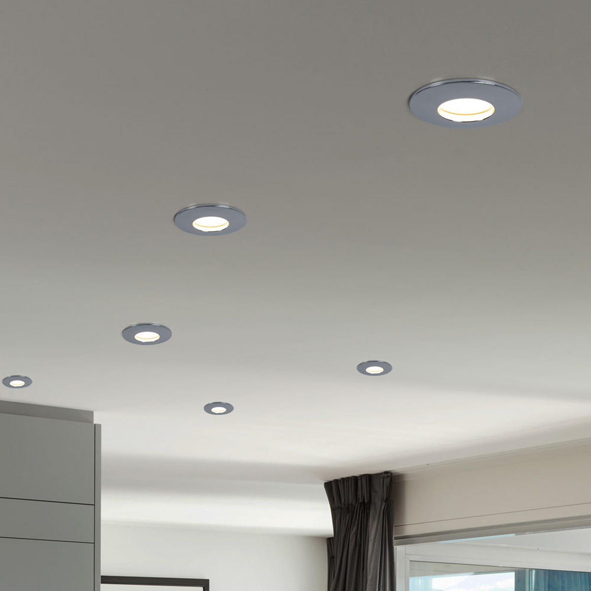 LED EINBAULEUCHTE Chrom Silber - Silberfarben, Metall (8.3/8.3/3.5cm)