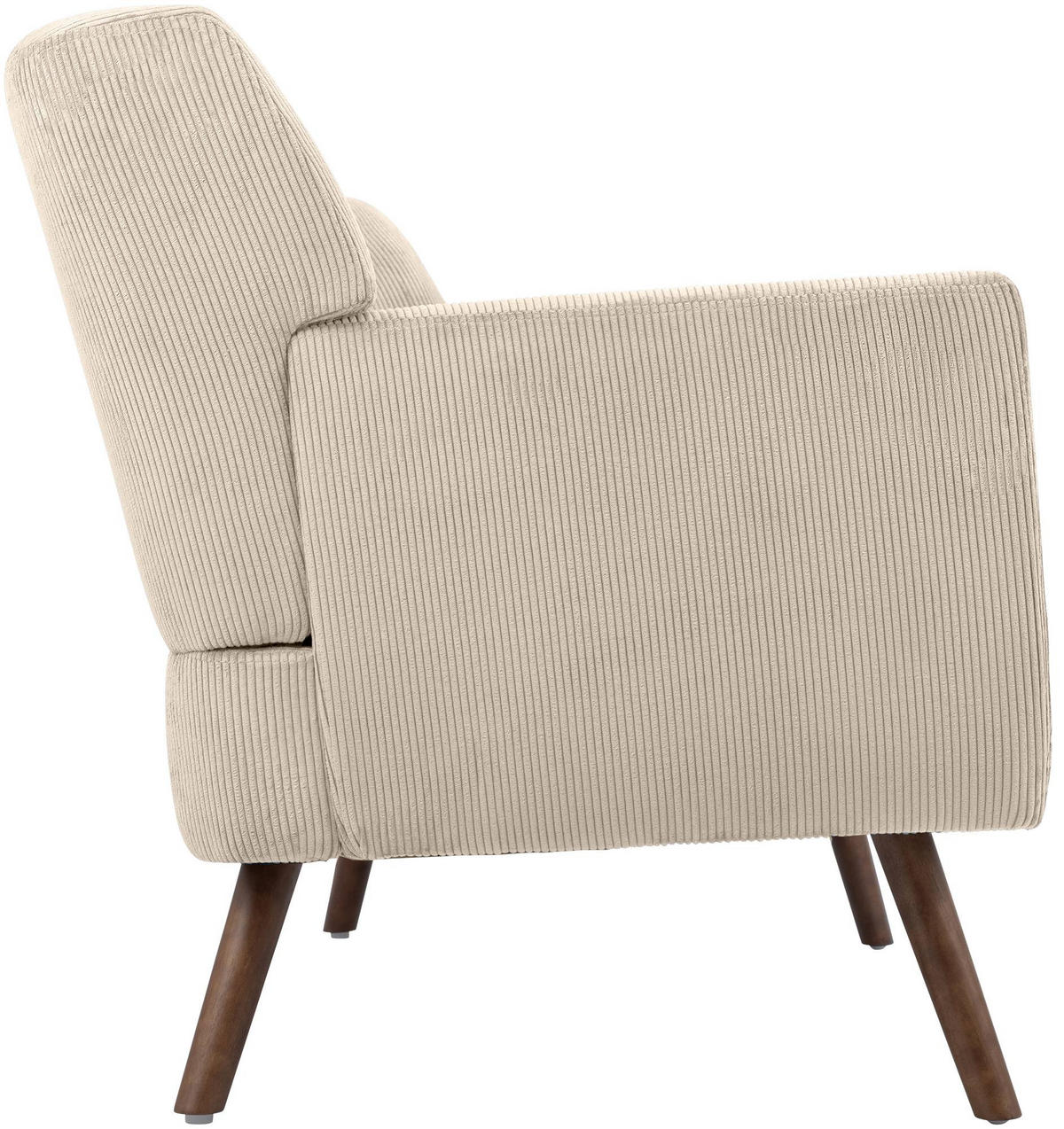 SOFA Arne Cord 2-Sitzer 120x74x81cm Cord Creme Couch - Creme, Kunststoff (120/81/74cm) - DELUKE