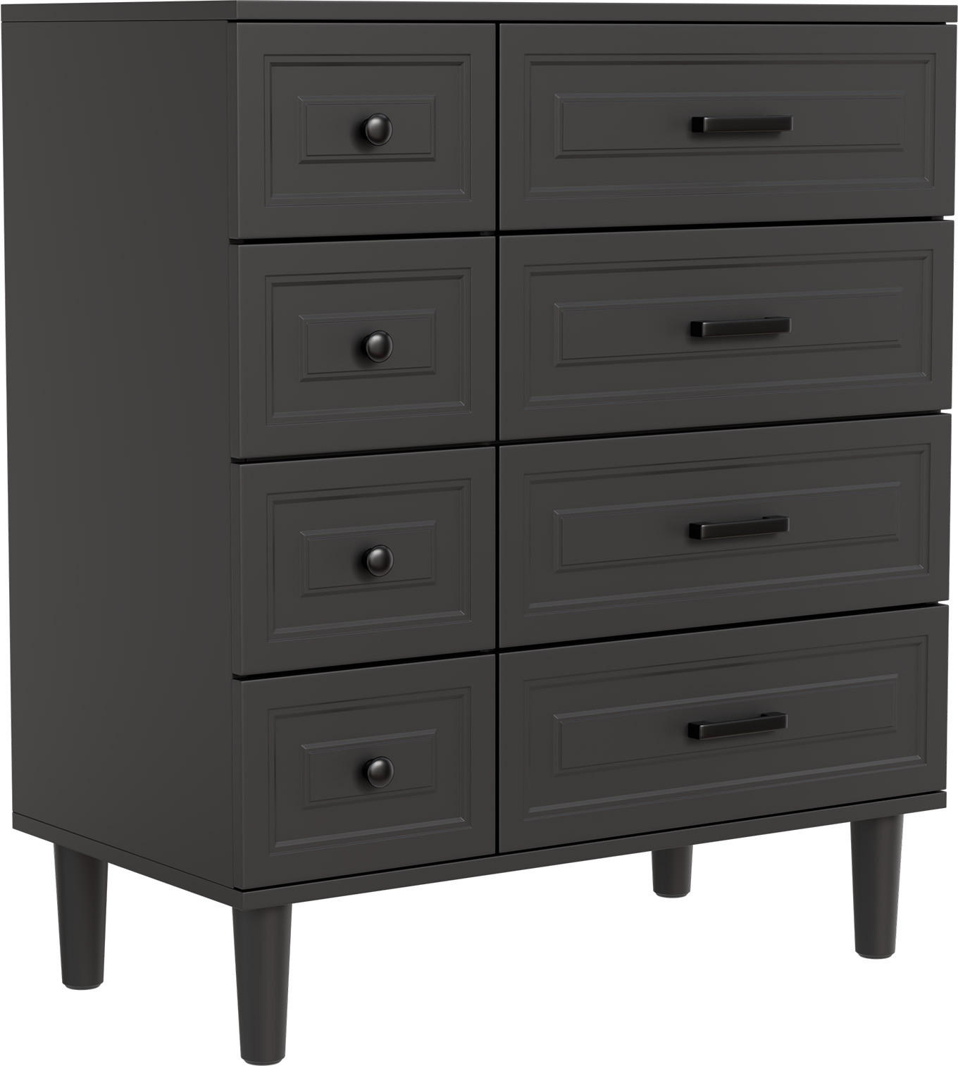 SCHUBLADENKOMMODE mit Füßen in 75/87/40cm-DG3 - Schwarz, Holzwerkstoff/Metall (40/87/75cm) - HOMAVO