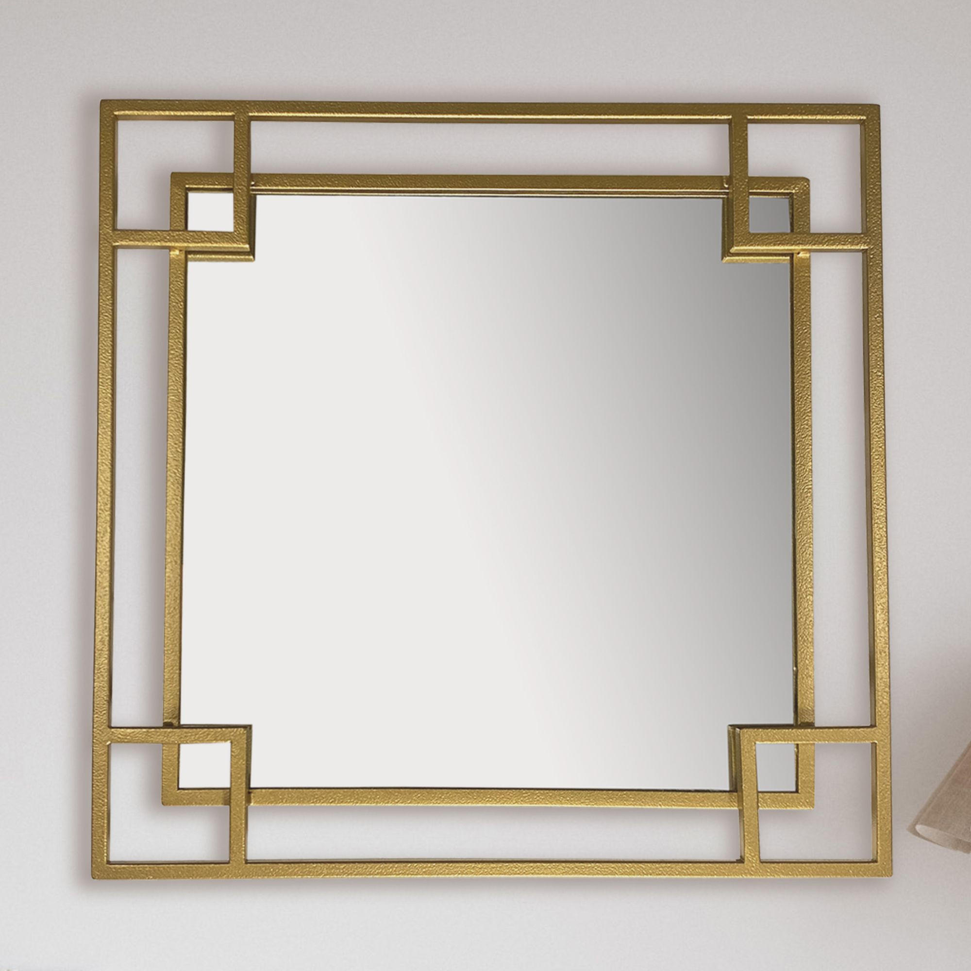 WANDSPIEGEL mit Rahmen Quadratisch Metall Eisen, Gold 60x3x60 cm - Goldfarben, Glas (60/60/3cm) - KADIMA DESIGN