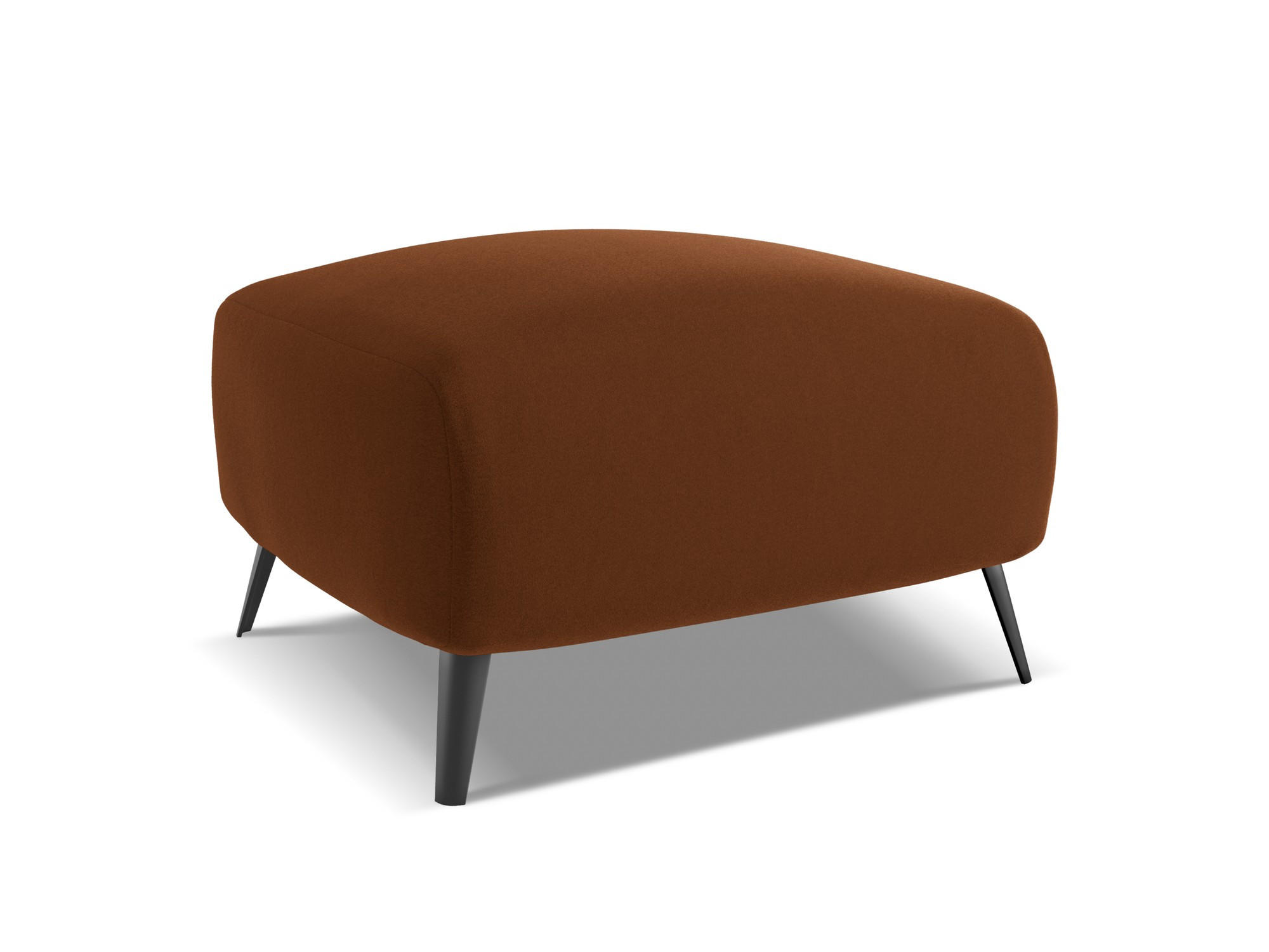 POUF Samt Stoff Orange - Terracotta/Schwarz, Textil/Metall (65/44/65cm) - Makamii