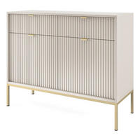 KOMMODE Kaschmir KSZ104 Goldfarbene Griffe - Ecru, Holzwerkstoff (104/83/39cm) - Sepro Meble
