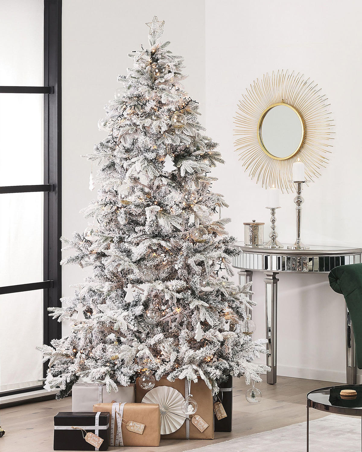 WEIHNACHTSBAUM 180 cm Weiß Tomichi - Weiß, Kunststoff (180cm) - Beliani