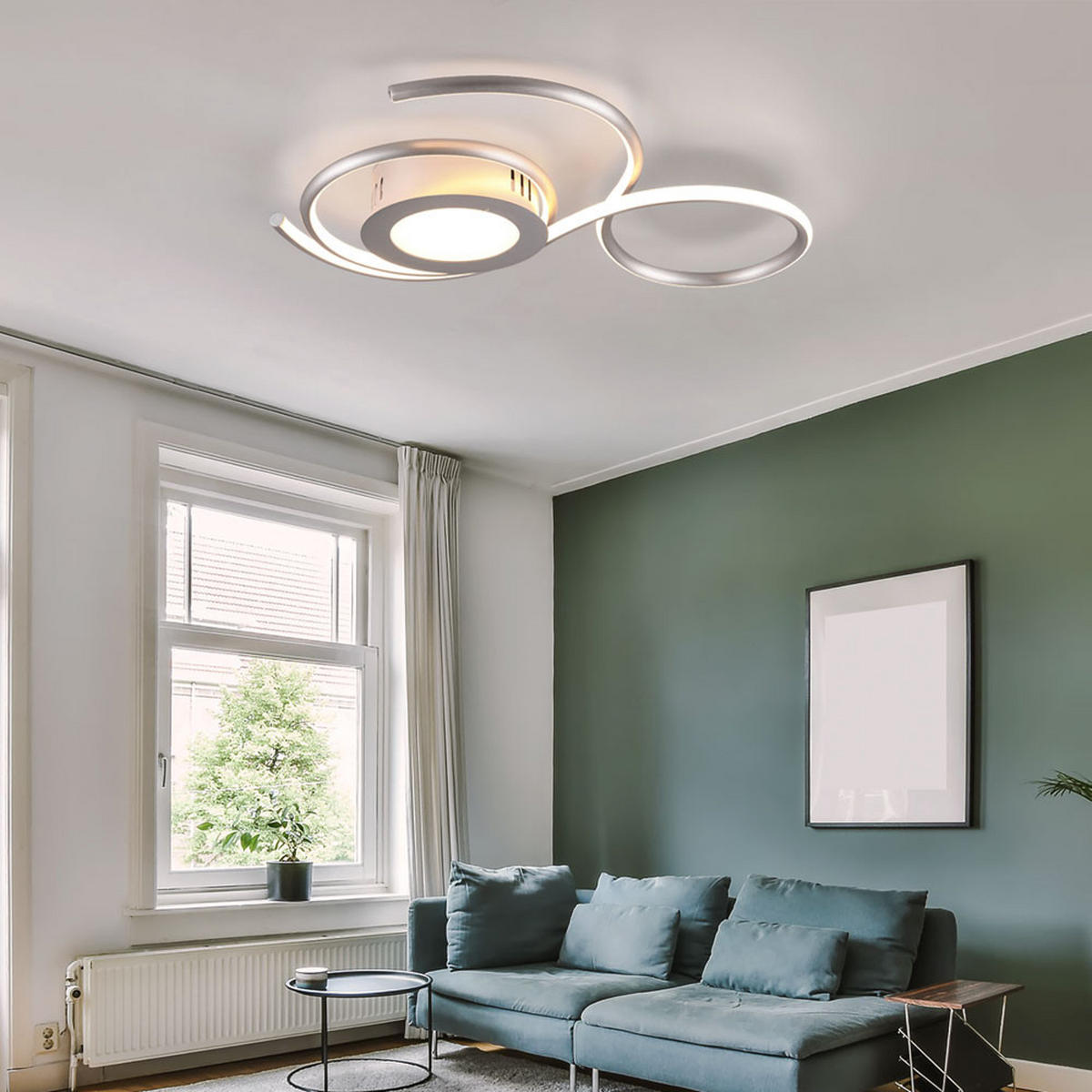 LED DECKENLEUCHTE JIVE Silber - Silberfarben, Metall (45/50/7cm)