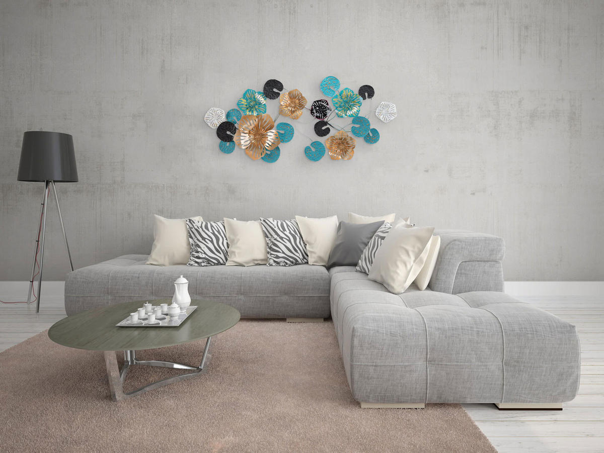 WANDDEKO Blau 157/70 cm - Blau, Metall (157/70/8cm) - KUNSTLOFT