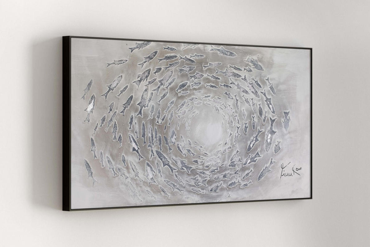 ÖLGEMÄLDE 120/60 cm - Grau, Holz/Textil (120/60cm) - KUNSTLOFT