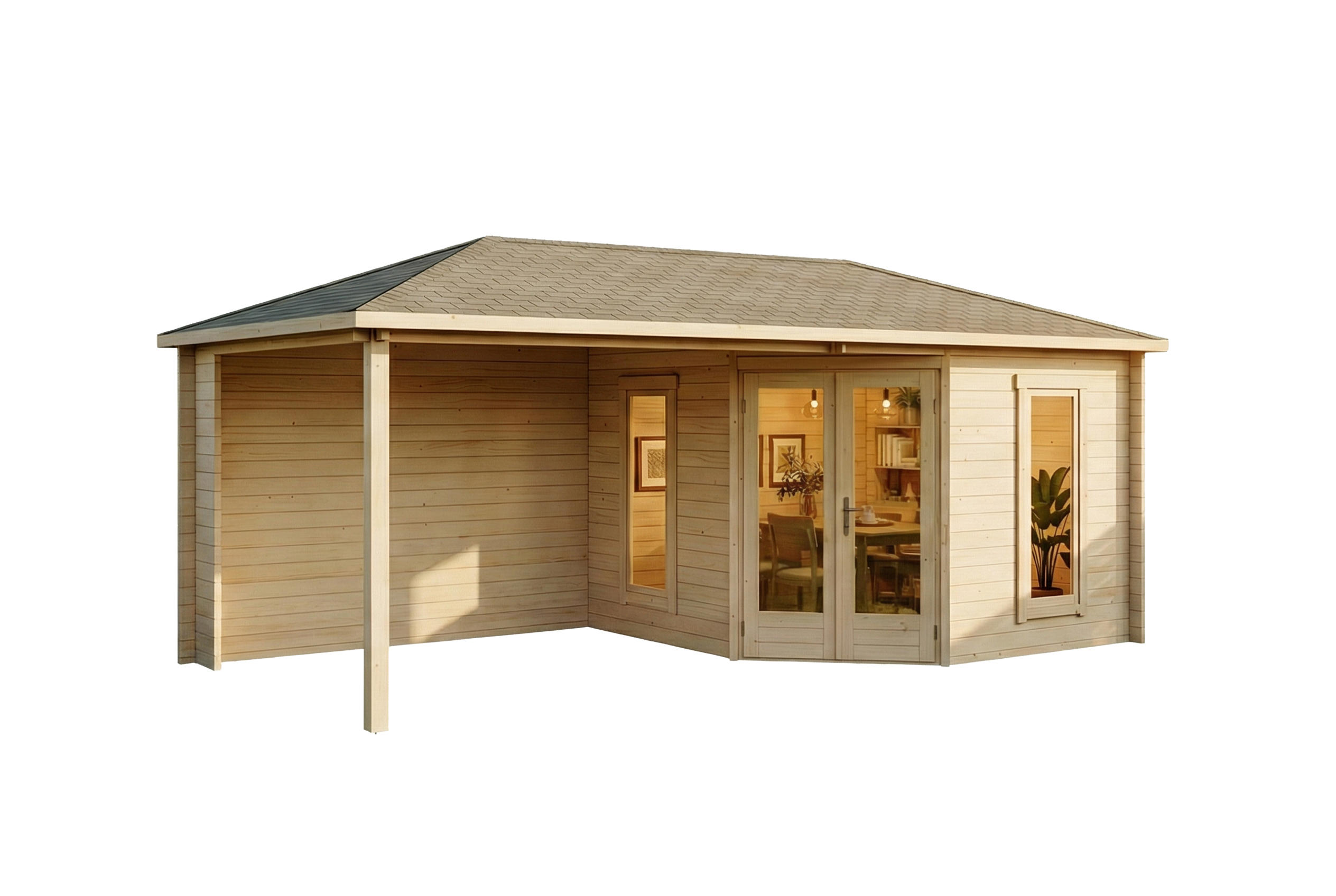 Alpholz Gartenhaus Natur 614x274x317 cm