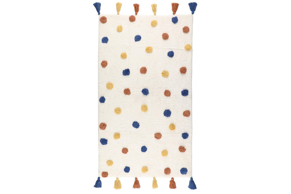 BAUMWOLLTEPPICH Gepunktet 70/120 cm - Multicolor, Naturmaterialien (70/120cm)