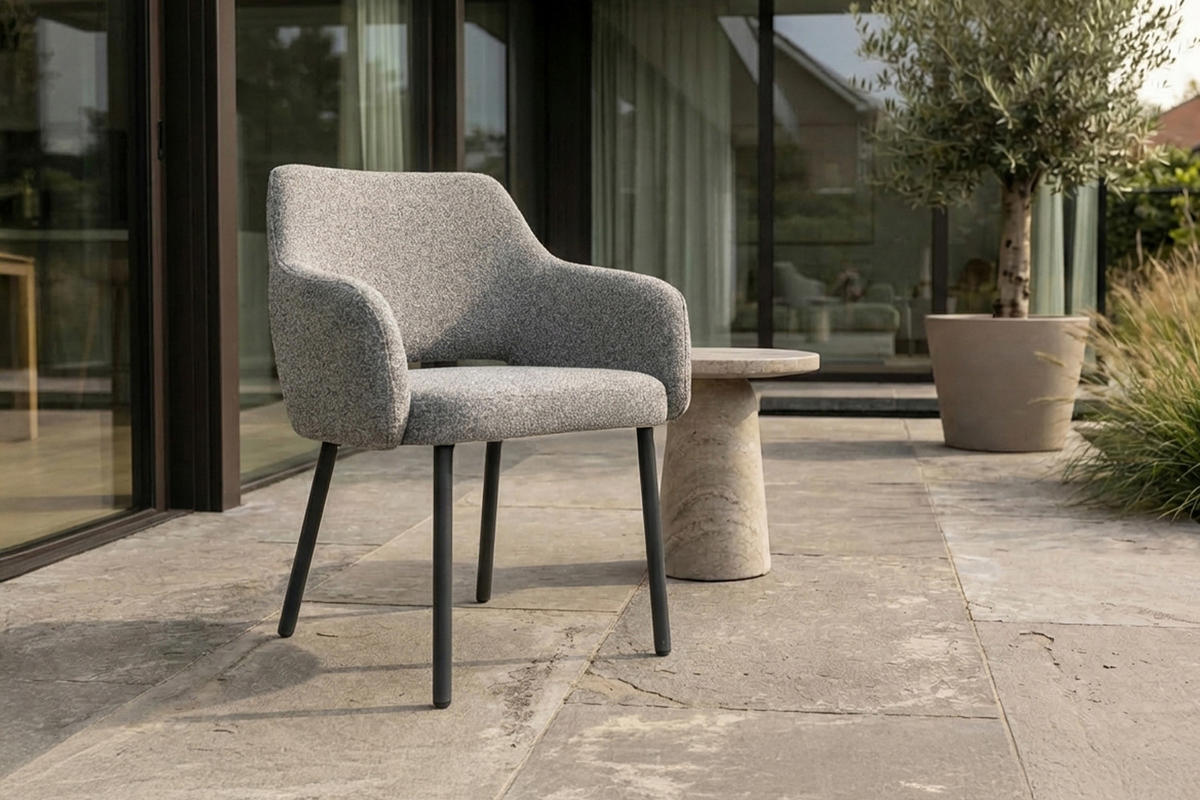 GARTENSTUHL AMUR Grau SOLENZO Flachgewebe (1er-Set) - Grau, Textil (62/80/62cm) - KAWOLA