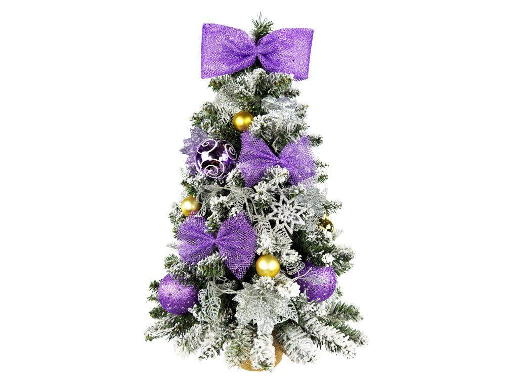 Laalu Weihnachtsbaum Weiß, Silber, Gold, Lila 60 cm