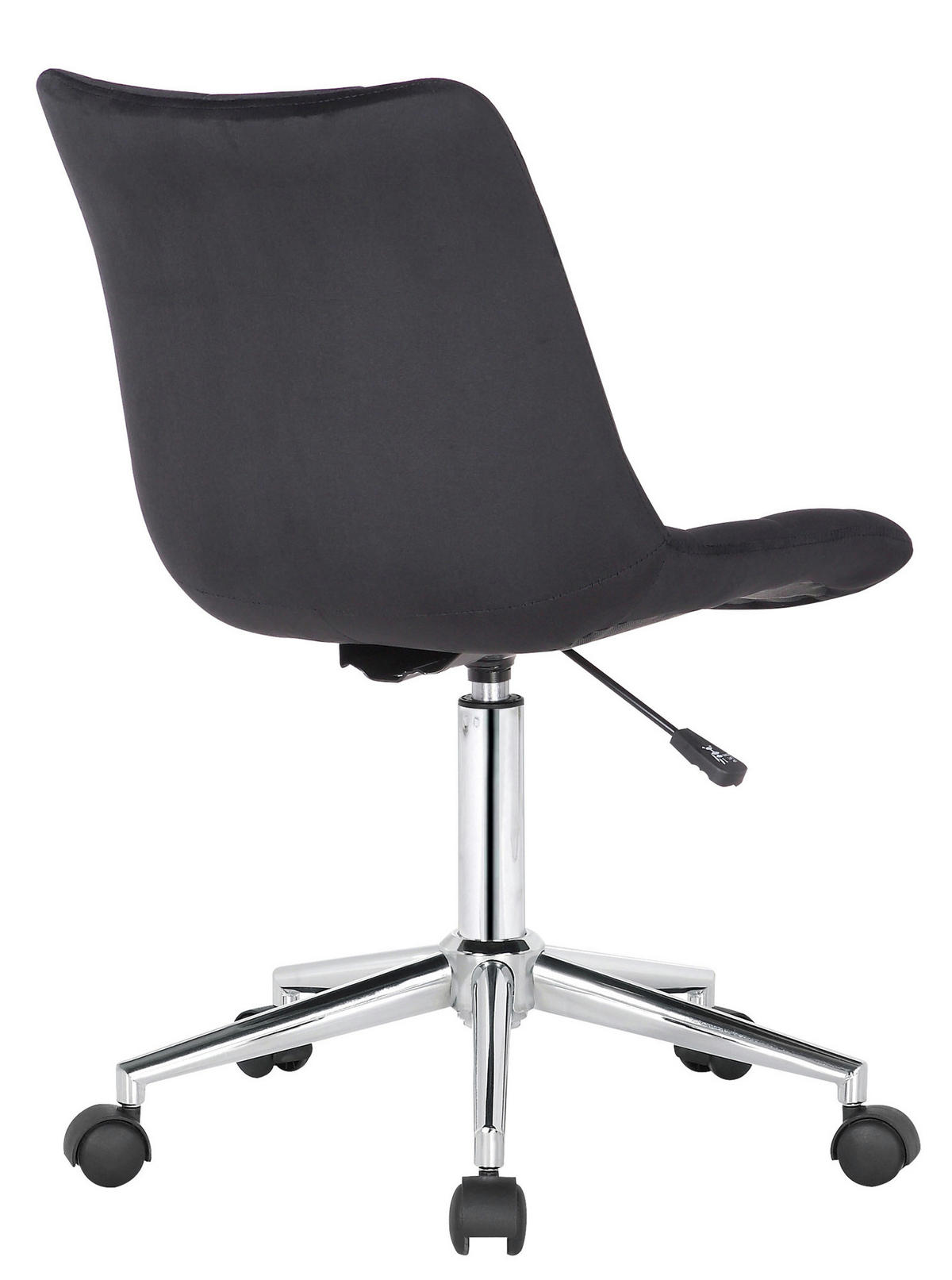 DREHSTUHL Samt schwarz - Chromfarben/Schwarz, Textil/Metall (46/81/62cm) - CLP