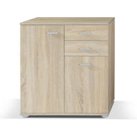 KOMMODE MICHELE 71/75/35 cm mit 2 Schubladen 2 Türen Sonoma Eiche - Sonoma Eiche, Holzwerkstoff (71/75/35cm) - MASSENO