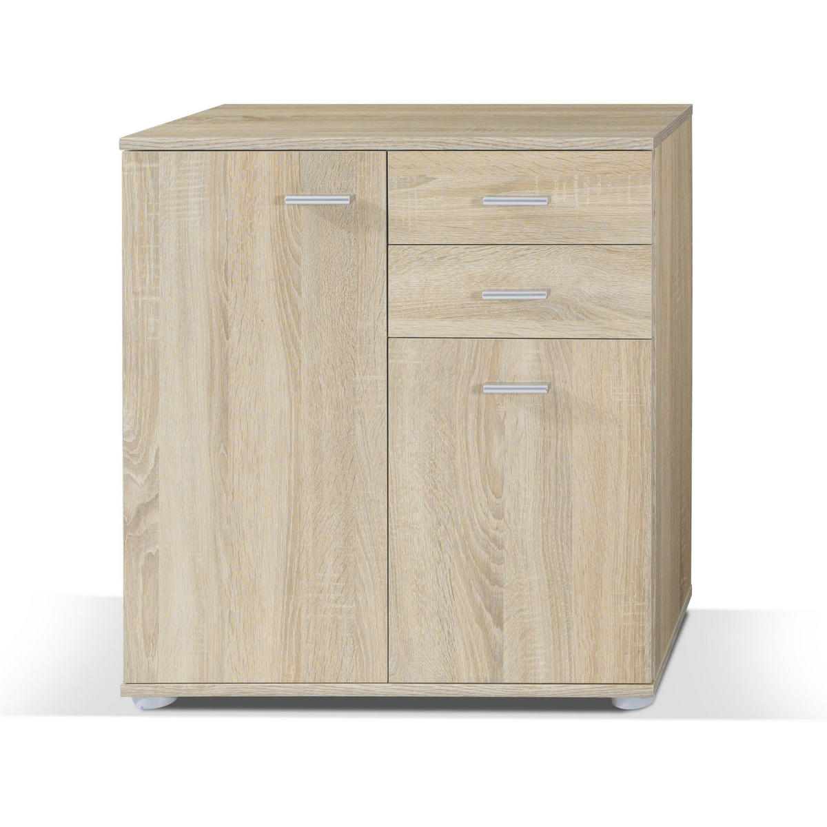 KOMMODE MICHELE 71/75/35 cm mit 2 Schubladen 2 Türen Sonoma Eiche - Sonoma Eiche, Holzwerkstoff (71/75/35cm) - MASSENO