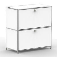 AKTENSCHRANK, 2 Klappen & Schloss, Breite 77 cm, Signalweiß - Chromfarben/Silberfarben, Metall (40/80.5/77.2cm) - Versee