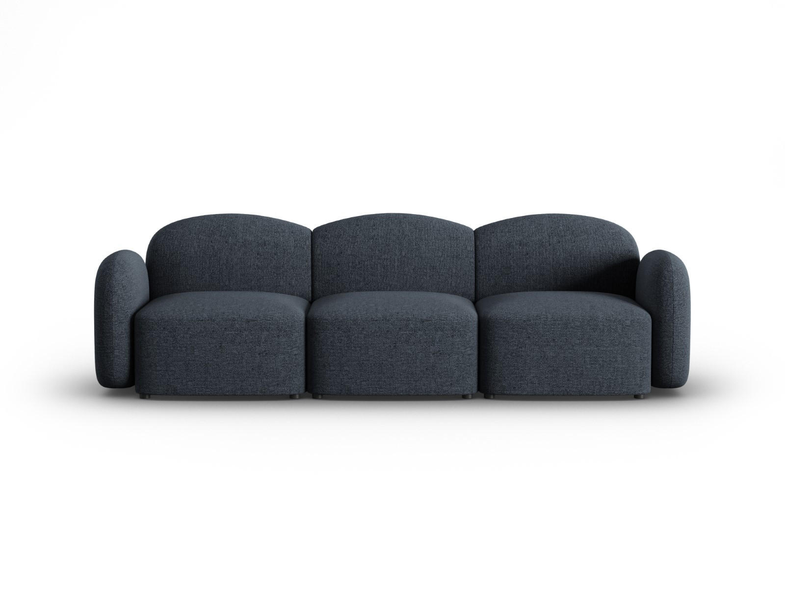 SOFA Blair aus Chenille-Stoff blau melange 3 Sitzplätze - Blau, Textil (87/80/272cm) - Micadoni