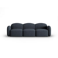 SOFA Blair aus Chenille-Stoff blau melange 3 Sitzplätze - Blau, Textil (87/80/272cm) - Micadoni