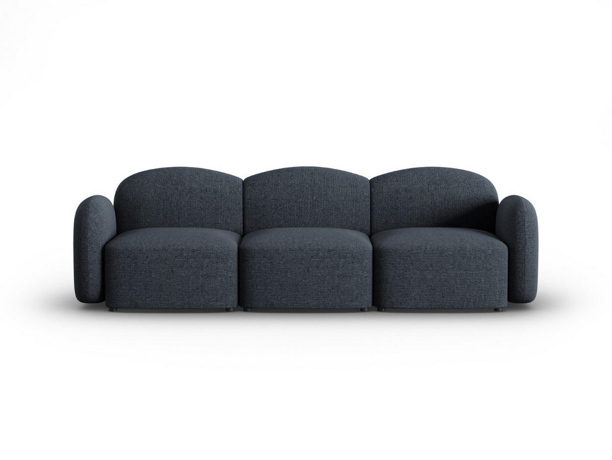 SOFA Blair aus Chenille-Stoff blau melange 3 Sitzplätze - Blau, Textil (87/80/272cm) - Micadoni