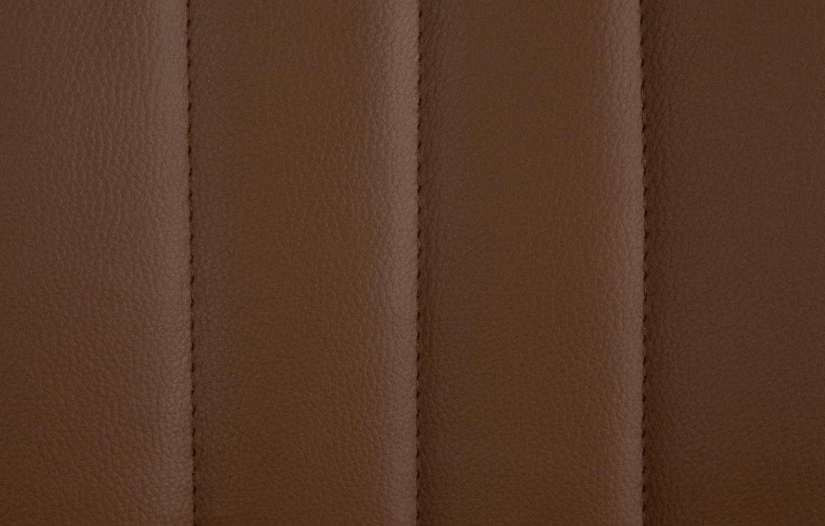 BARHOCKER RIO Braun Kunstleder Weiß - Braun, Leder/Metall (49.5/91/50cm) - DELUKE