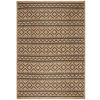 TEPPICH Jute Geometrisch-Design, nachhaltig NEATH SCOTT, Braun-Schwarz 200x290 cm - Braun, Naturmaterialien (200/290cm) - KADIMA DESIGN