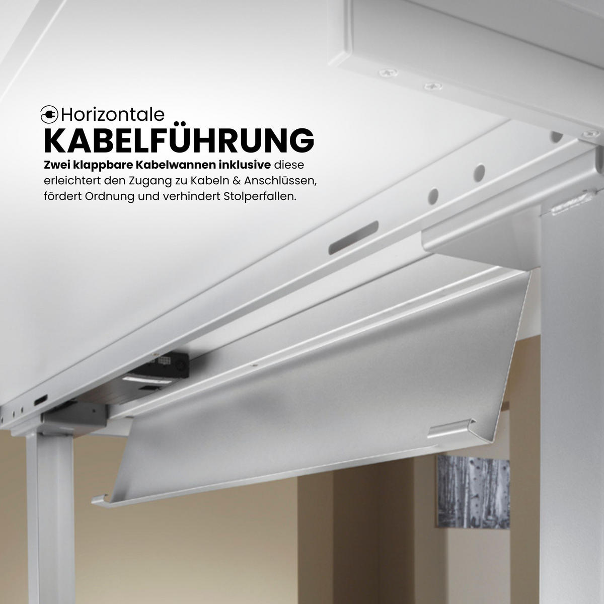 ECKSCHREIBTISCH elektrisch höhenverstellbar L-Form 200/160/74 cm in Graphitfarben/Graphitfarben - Graphitfarben, Holzwerkstoff (200/160/74cm) - bümö