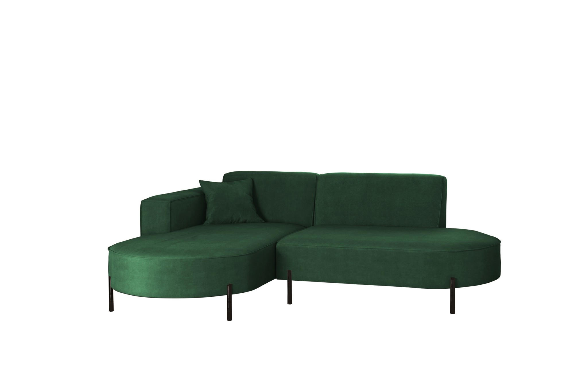 Fun Möbel Ecksofa Dunkelgrün 236x165 cm