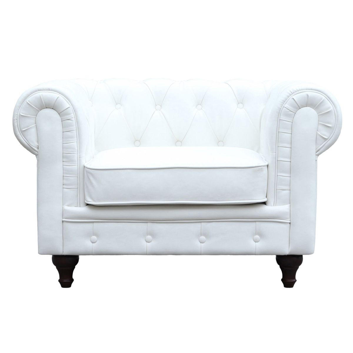 CHESTERFIELD-SESSEL - "Aliza" - Weiß - Weiß, Textil (82/70/111cm) - Habitat Garten