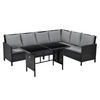 RATTAN-LOUNGE Madison - Schwarz/Grau, Kunststoff - SVITA