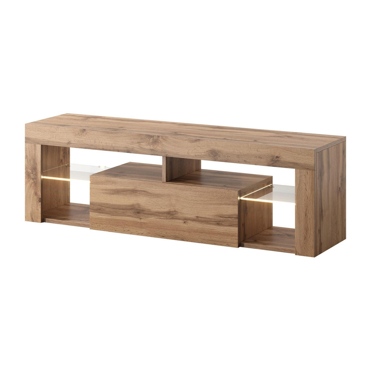 TV stolík Bianko dub 140/50/35 cm - farba duba, kompozitné drevo (140/50.5/35cm) - Selsey